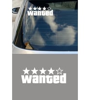 Wanted  Aranıyor oto Sticker Araba etiket beyaz Renk 20CM