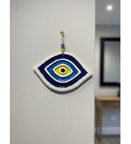 El Yapımı Seramik Nazar Boncuğu Duvar Süsü – Dekoratif Nazar Boncuğu Duvar Dekoru  Evil Eye Wall Art