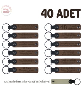 Kahverengi & S.Kahve, Otomotiv Sektöründeki İşletmeler İçin 40' lı Anahtarık Set, Müşterilere Özel (Açık Kahve)