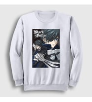 Presmono Unisex Beyaz Poster Anime Kuroshitsuji Sweatshirt 131398tt (Beyaz)