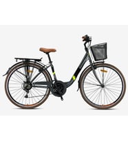 Kron TETRA 3.0 - 26" City Bike - 15' - 21 Vites - V.B. - Mat Füme-Siyah/Neon Sarı