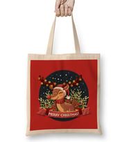 Merry Christmas With Rudolph The Red Nose Reindeer Bez Çanta Uzun Saplı