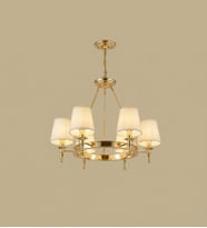 Vintage Retro Şapkalı Klasik 6 Başlıklı Avize 3194-W54-3Y-SX (Gold)