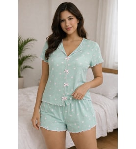 Kadın 01485 Kaşkorse Şortlu Pijama Takımı