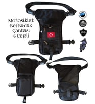 MOTOSİKLET BEL BACAK ÇANTASI 6 GÖZLÜ