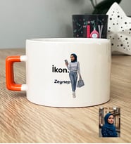 Kişiye Özel Karikatürlü İkon Lüks Fincan Doğum Günü Hediyesi