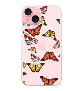 PrintiFy Apple  iPhone 15 Plus ile Uyumlu 1mm Slim Fit Water Color 2 Baskılı Şeffaf  Kılıf