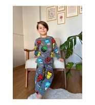 ERKEK ÇOCUK PAMUKLU PIJAMA TAKIMI. (Siyah)