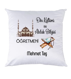 Din Kültürü Öğretmenine Öğretmenler Günü Hediyesi İsimli Yastık