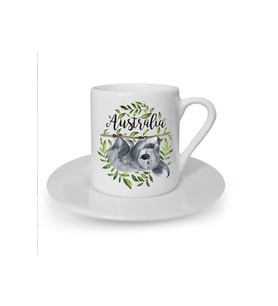 Koala Baskılı Beyaz Türk Kahvesi Fincanı