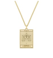 Kişiye Özel 925 Ayar Gümüş Justice Tarot Kolye (Gold)