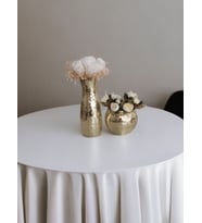IŞILTI HOME DESIGN AYNALI CAM VAZO 2 Lİ SET AÇIK GOLD