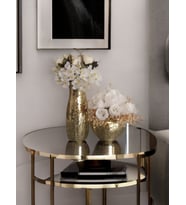 IŞILTI HOME DESIGN AYNALI CAM VAZO 2 Lİ SET AÇIK GOLD