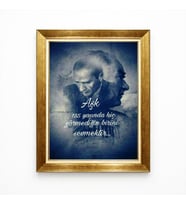 Tablore Aşk Hiç Görmediğin Birini Sevmektir Atatürk Tablosu - Anlamlı Yazılı Atatürk Portresi