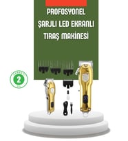 Güçlü Motorlu LCD Ekranlı Şarjlı Tıraş ve Şekillendirme Makinesi
