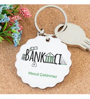 İsme Özel Bankacı Papatya Anahtarlık