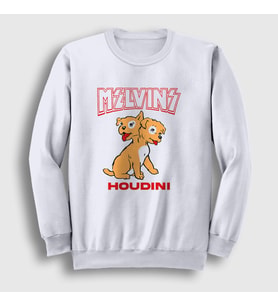 Presmono Unisex Beyaz Houdini Melvins Sweatshirt 447568tt (Beyaz)