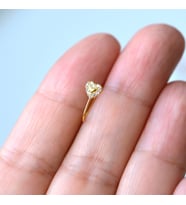 Gold Renkli Gümüş Delik Gerektirmeyen Sıkıştırmalı Kalp Hızma
