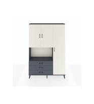 Arges Dolap 7 Raflı 3 Çekmeceli 3 Kapaklı 132x30x195 Antrasit-Aytaşı/Antrasit