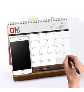 Ahşap Ayaklı Ofis Masa Takvimi - 2027 Masa Takvimi, Önceki Ay Sonraki Ay Takvimi, Aylık Planlayıcı T