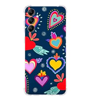 PrintiFy Samsung Galaxy A14 Uyumlu Retro Color 3 Baskılı Şeffaf Köşe Korumalı Antişok Kılıf