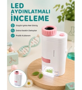 Çocuklar İçin Taşınabilir Bilim Mikroskobu 80x-200x Büyütme Ve Led Aydınlatma