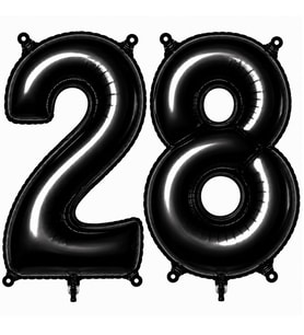 28 Rakam Folyo Balon Siyah Rengi (76 cm)