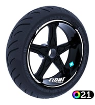 Taş Grisi 4 Parçalı Keskin Jant Şeridi Sticker Reflektif, Floresan, Özel Renkler