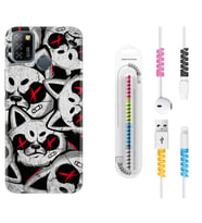 INFINIX Smart 4 5 6 Zero 8 S5 Pro Kılıf Kablo Koruma Spiral Silikon Kızgın Kediler 1781