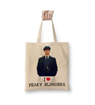 I Love Peaky Blinders Beyaz Bez Çanta Uzun Saplı Alışveriş Çantası Plaj Çantası