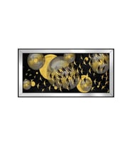 Soyut Şekiller Motifli Kanvas Tablo 80 x 110 cm Aynalı Siyah Çerçeve