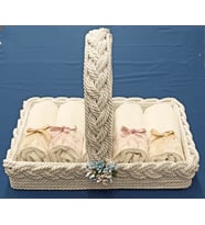 FNT SAPLI HAVLULU SEPET 5 adet 30*50 cm pamuklu fiyonklu fistolu havlu