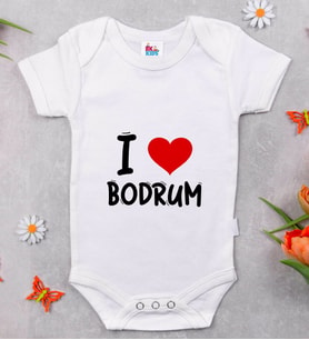 BK Kids I Love Bodrum Tasarımlı Bebek Body Zıbın - Model 1