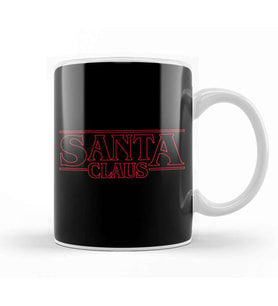 Santa Claus Stranger Things Logo Christmas Kupa Bardak Porselen