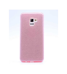 Samsung Galaxy A8 2018 Uyumlu Kılıf Zore Shining Silikon (Rose Gold Altın)