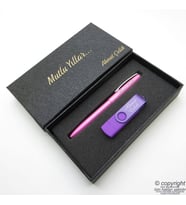 16GB. İsme Özel Otg Usb Bellek + Scrikss İsme Özel Kalem Seti - Mor Pembe