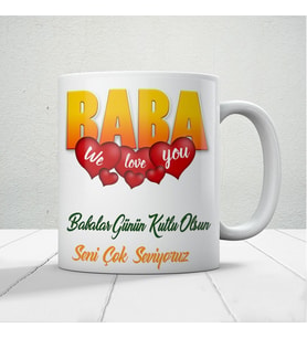 Baba We Love You Baskılı Babalar Günü Kupa Bardak Kupa Bardak