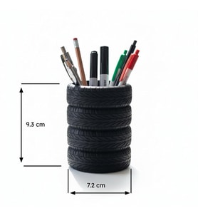 Lastik Kalem Tutucu, Kalemlik, Tire Shape Pen Holder, Şık Masa Üstü Pratik Organizer