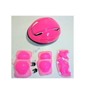 NW NessiWorld Kask Dizlik Dirseklik Eldiven Koruyucu Çocuk Set Pembe