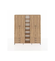 Arges Gardrop 13 Raflı 6 Çekmeceli 2 Askılı 220x30x243 Çam-Çam