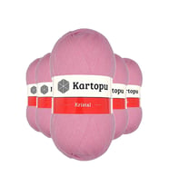 5 Adet Kristal Çift Katlı El Örgü Lif İpi Pembe K774