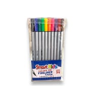 Smart Kids Fineliner Kalem (İnce Uçlu Keçeli Kalem) 10 Renk Pvc Paket
