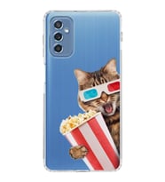 PrintiFy Samsung Galaxy M52 ile Uyumlu 1mm Slim Fit Kedi 1 050b Baskılı Şeffaf  Kılıf