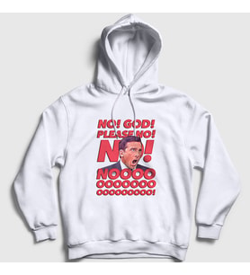 Presmono Unisex Beyaz No God Please Dizi The Office Kapüşonlu Sweatshirt 345778tt