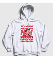 Presmono Unisex Beyaz No God Please Dizi The Office Kapüşonlu Sweatshirt 345778tt