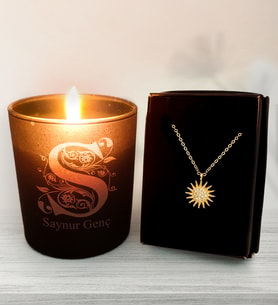 Kişiye Özel Sihirli Cam Mum&Güneş Kolye