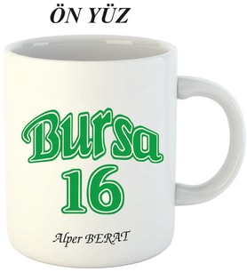 Kişiye Özel Hediyelik Bursa 16 Kupa Bardak