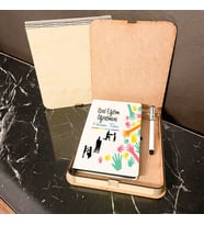 Özel Eğitim Öğretmeni Ahşap Kutulu Defter Kalem Set 001
