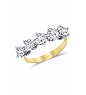 Cigold 14 Ayar Beştaş Yüzük OA-17K1YZK0275025115 (Sarı)
