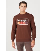 Wrangler Bisiklet Yaka Sweatshirt Kahverengi Erkek Sweatshirt W646H1H44